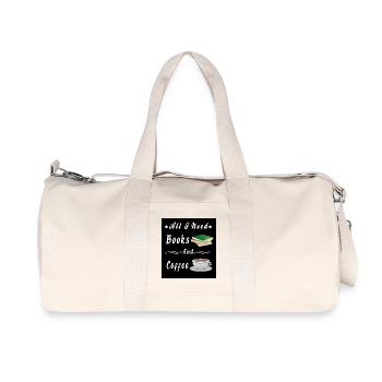 All I Need Books and Coffee - Recycled Canvas Sports Bag by Stanley/Stella - natural - Front