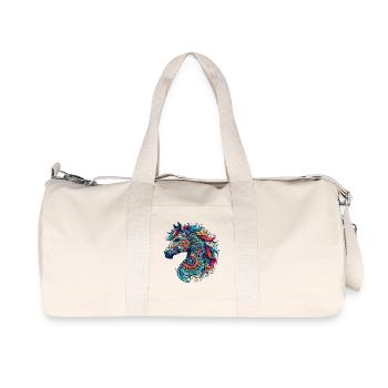 Horse decorated with Mandalas - Recycled Canvas Sports Bag by Stanley/Stella - natural - Front