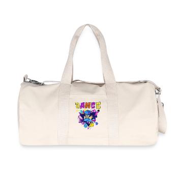 Vibranter Breakdance-Style Druckdesign - Recycelte Canvas-Sporttasche von Stanley/Stella - Naturweiß - Vorne