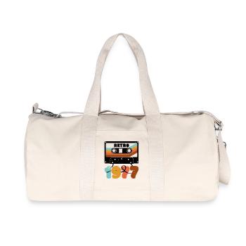 1977 Retro Music Tape Cassette - Recycled Canvas Sports Bag by Stanley/Stella - natural - Front