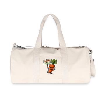 Cheerful Vegan Carrot - Recycled Canvas Sports Bag by Stanley/Stella - natural - Front