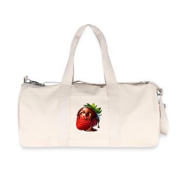 Strawberry Chocolate Melt Candy Dessert - Recycled Canvas Sports Bag by Stanley/Stella - natural - Front