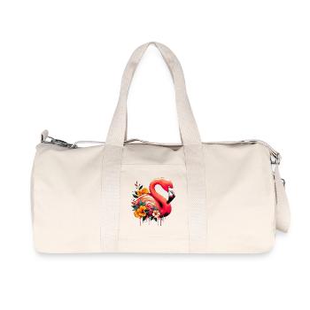 Flamingo - Recycelte Canvas-Sporttasche von Stanley/Stella - Naturweiß - Vorne