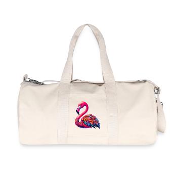 Flamingo - Recycelte Canvas-Sporttasche von Stanley/Stella - Naturweiß - Vorne