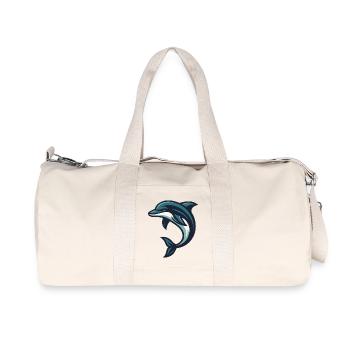 Dauphin sautant vague - Sac de sport en toile recyclée Stanley/Stella - blanc naturel - Devant