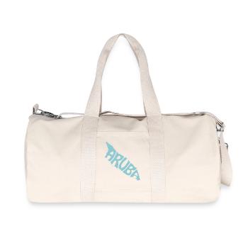Retro Map of Aruba - Recycled Canvas Sports Bag by Stanley/Stella - natural - Front