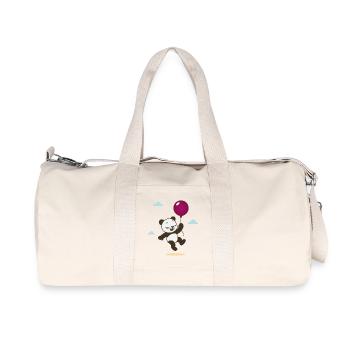Panda heureux avec ballon - Sac de sport en toile recyclée Stanley/Stella - blanc naturel - Devant