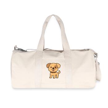 Chien illustré mignon - Sac de sport en toile recyclée Stanley/Stella - blanc naturel - Devant