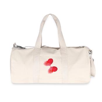 Hearts in Love | Couple | Love | Gift - Recycled Canvas Sports Bag by Stanley/Stella - natural - Front