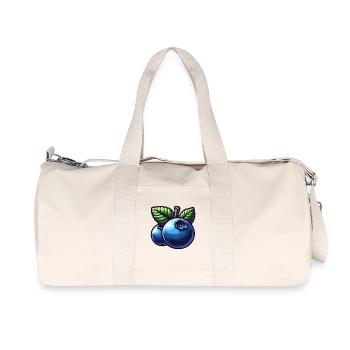 Bright Blueberries and Stylized Leaves - Recycled Canvas Sports Bag by Stanley/Stella - natural - Front