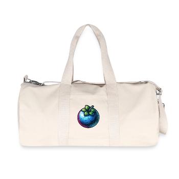 Neon Blue Berry und Laub - Recycelte Canvas-Sporttasche von Stanley/Stella - Naturweiß - Vorne