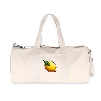 Lemon PopArt Yellow Cartoon - Recycled Canvas Sports Bag by Stanley/Stella - natural - Front