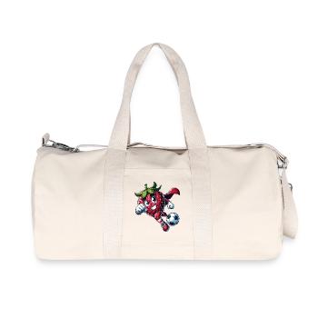 Football Strawberry Superhero Kicker Comic - Recycled Canvas Sports Bag by Stanley/Stella - natural - Front