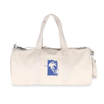 Skifahrer Winter Sport Grunge Design - Recycelte Canvas-Sporttasche von Stanley/Stella - Naturweiß - Vorne