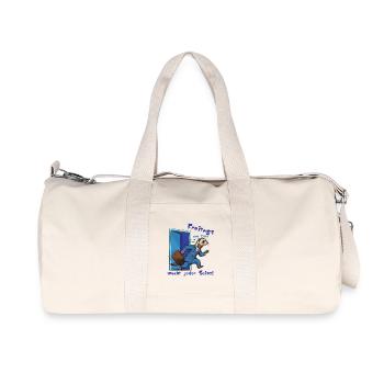 Freitagsferret im Anzug. Endlich Wochenende! - Recycelte Canvas-Sporttasche von Stanley/Stella - Naturweiß - Vorne