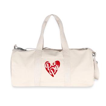 Red Heart Grandpa - Grandpa Gift - Recycled Canvas Sports Bag by Stanley/Stella - natural - Front