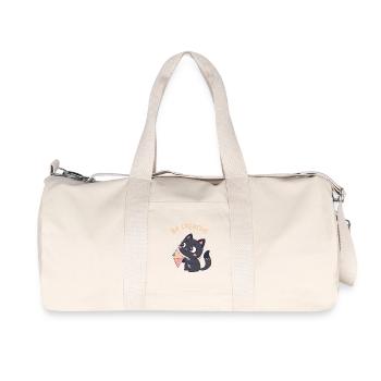 Kawaii Cat and Creative Kite - Recycled Canvas Sports Bag by Stanley/Stella - natural - Front