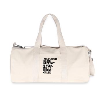Accidentellement important au travail - Sac de sport en toile recyclée Stanley/Stella - blanc naturel - Devant