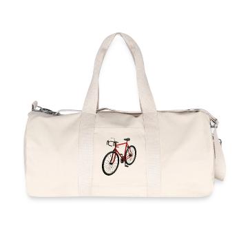 Vélo de route rétro - Sac de sport en toile recyclée Stanley/Stella - blanc naturel - Devant