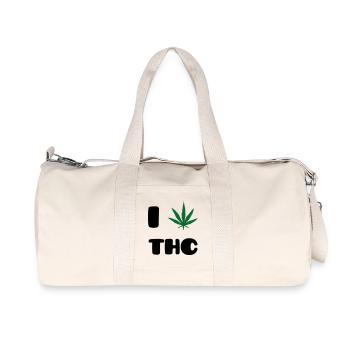 I Love THC - Weed - Cannabis - Sac de sport en toile recyclée Stanley/Stella - blanc naturel - Devant