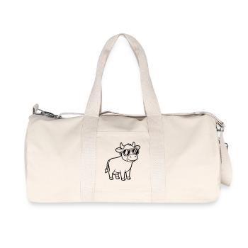 Cool Cow Sunglasses Casual Vector - Recycled Canvas Sports Bag by Stanley/Stella - natural - Front