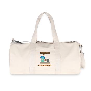 Die Eminenz der Holzdrechsler im Atelier - Recycelte Canvas-Sporttasche von Stanley/Stella - Naturweiß - Vorne