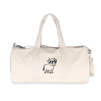 Coole Kuh Sonnenbrille Lässig Vektor - Recycelte Canvas-Sporttasche von Stanley/Stella - Naturweiß - Vorne