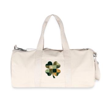Patchwork Kleeblatt Quilt Stil - Recycelte Canvas-Sporttasche von Stanley/Stella - Naturweiß - Vorne