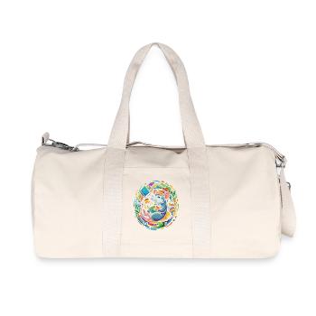 Bookworm in the book circle Lesefluss Bücherwurm - Recycled Canvas Sports Bag by Stanley/Stella - natural - Front