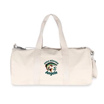 Coole Mädchen Angeln - Recycelte Canvas-Sporttasche von Stanley/Stella - Naturweiß - Vorne