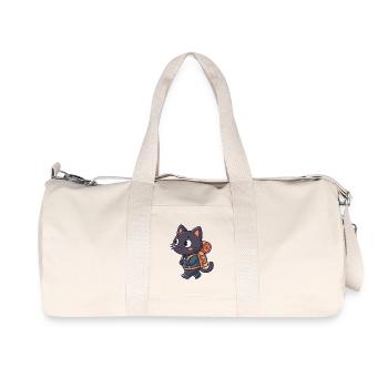 Chat randonneur aventurier pelucheux - Sac de sport en toile recyclée Stanley/Stella - blanc naturel - Devant