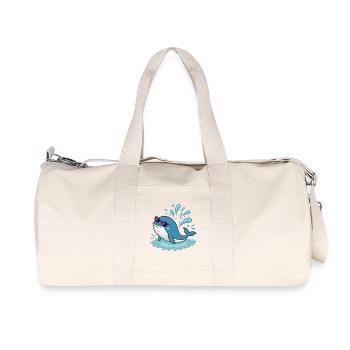 Surfer Whale in Sunglasses - Recycled Canvas Sports Bag by Stanley/Stella - natural - Front