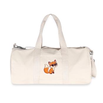 Renard Stylé Lunettes Noires - Sac de sport en toile recyclée Stanley/Stella - blanc naturel - Devant