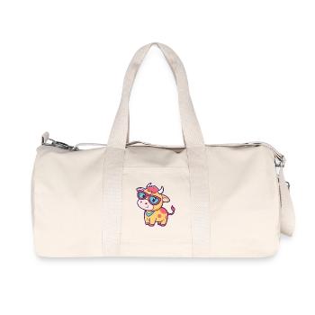 Vache kawaii lunettes soleil - Sac de sport en toile recyclée Stanley/Stella - blanc naturel - Devant