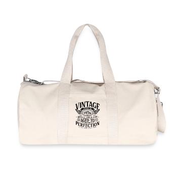 Vintage 1976 Jahrgang Geburtstag Retro Geschenk - Recycelte Canvas-Sporttasche von Stanley/Stella - Naturweiß - Vorne