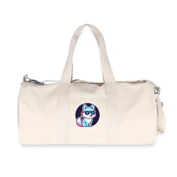Renard néon à lunettes - Sac de sport en toile recyclée Stanley/Stella - blanc naturel - Devant