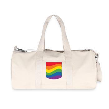 Rainbow Wave Pride Flag Minimal Design - Recycelte Canvas-Sporttasche von Stanley/Stella - Naturweiß - Vorne