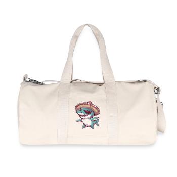 Shark Comic Funny Sombrero - Recycled Canvas Sports Bag by Stanley/Stella - natural - Front