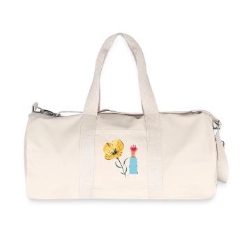 Blume Hand Herz  - Recycelte Canvas-Sporttasche von Stanley/Stella - Naturweiß - Vorne
