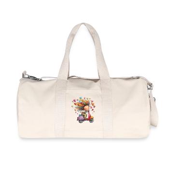 Rollerliebe - Mädchen auf Roller – bunter Sommer - Recycelte Canvas-Sporttasche von Stanley/Stella - Naturweiß - Vorne