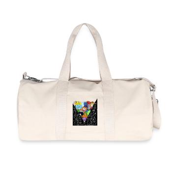 Mostriciattoli_colorati - Recycelte Canvas-Sporttasche von Stanley/Stella - Naturweiß - Vorne