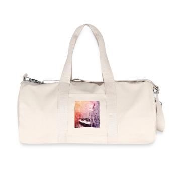 Boat on the lake - hand carved artwork - Recycled Canvas Sports Bag by Stanley/Stella - natural - Front