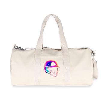 Baseball Helm 80er Jahre Stil - Recycelte Canvas-Sporttasche von Stanley/Stella - Naturweiß - Vorne