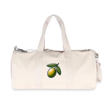 Vintage Olive Branch Illustration - Recycled Canvas Sports Bag by Stanley/Stella - natural - Front