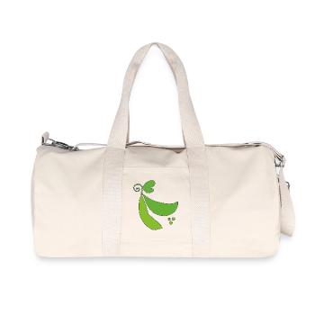 Grüne Erbsenschote Silhouette - Recycelte Canvas-Sporttasche von Stanley/Stella - Naturweiß - Vorne
