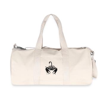 Skorpionschwarzer Tintenspritzer - Recycelte Canvas-Sporttasche von Stanley/Stella - Naturweiß - Vorne