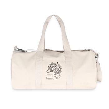 Ein Stueck Kuchen mit Blumen zum ausmalen - Recycelte Canvas-Sporttasche von Stanley/Stella - Naturweiß - Vorne