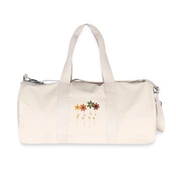 Fleurs rétro en rangée - Sac de sport en toile recyclée Stanley/Stella - blanc naturel - Devant