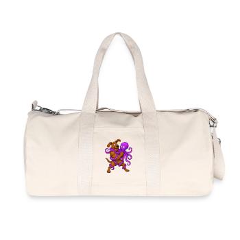Dog Wrestling Purple Octopus Showdown - Recycled Canvas Sports Bag by Stanley/Stella - natural - Front
