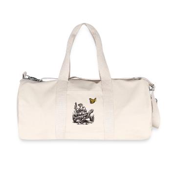 Turtle and butterfly - Recycled Canvas Sports Bag by Stanley/Stella - natural - Front